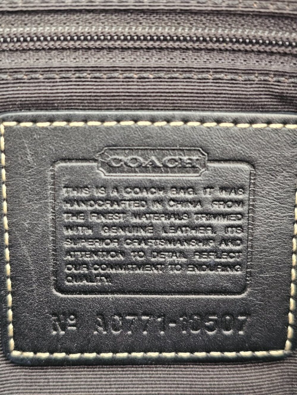 Vintage Coach 10507 Black Signature Jacquard Leather Satchel Y2K 2007 - Picture 3 of 14